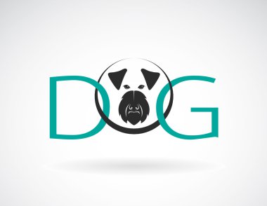 Vektör tasarım köpeği beyaz arkaplan üzerindeki metindir.
