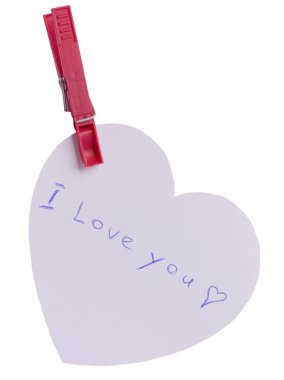 Karton kalp küçük resimlerden birinin üzerinde asılı