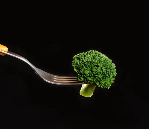 Broccoli bolliti su cucchiaio — Foto Stock