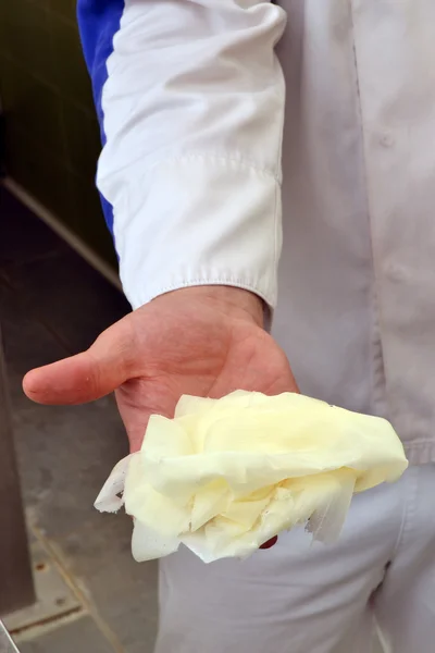 Διαδικασία παρασκευής του τυριού — Φωτογραφία Αρχείου