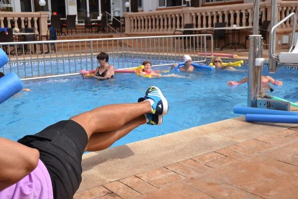 Women on water aerobics in pool — Stock Photo, Image