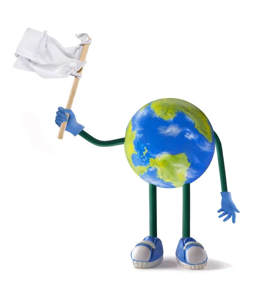Planeet Aarde Vervuiling Noodsituatie Zorg Planeet Concept Planeet Aarde Globe — Stockfoto
