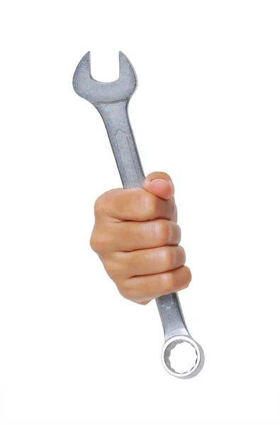 Hand Hold Steel Key Repair Tool White Background — Stock Photo, Image