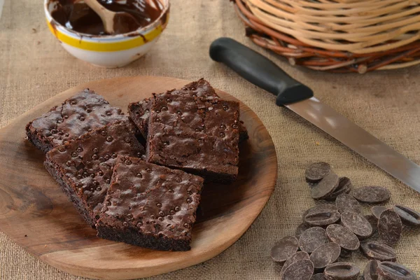Plato brownies de chocolate — Foto de Stock