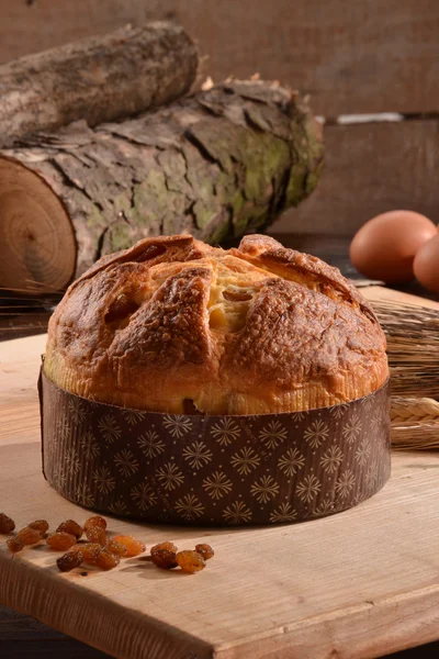 Panettonbrød og ingredienser – stockfoto