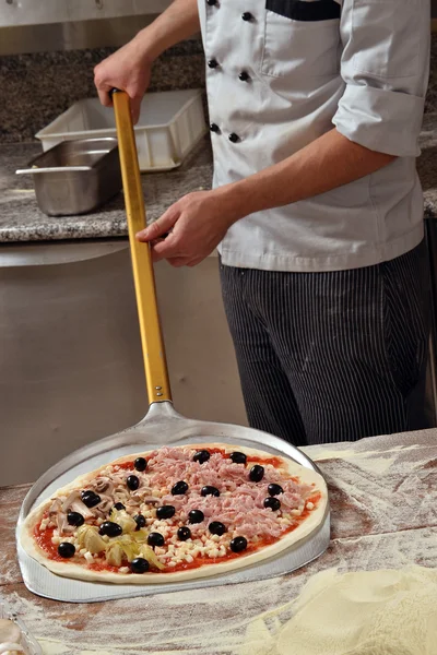 Redo för pizza bakad — Stockfoto
