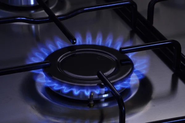 Blue flames of gas — Stock Photo, Image