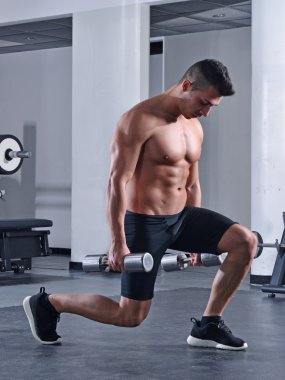 Athletic sport man training legs
