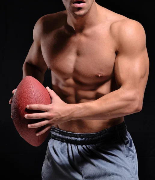 Player holding a rugby ball. — Stock Photo, Image