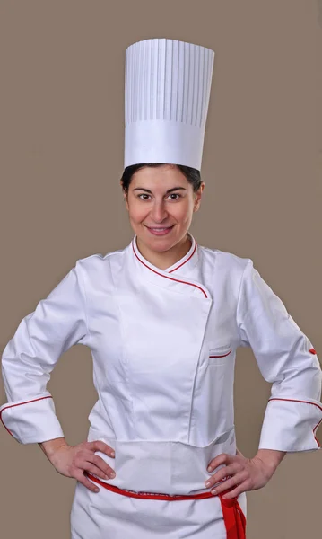 Chef feminino sorrindo — Fotografia de Stock