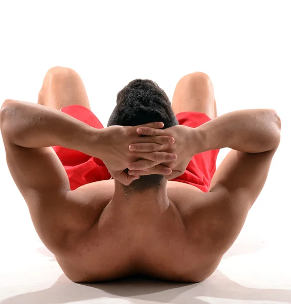 Fitness man doing sit up — Stock Photo, Image
