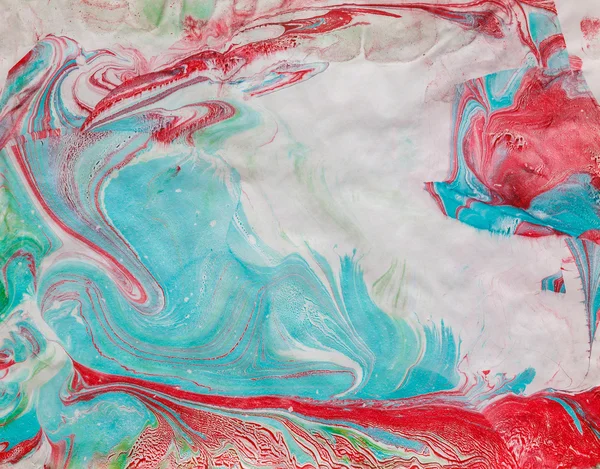 Ebru arka plan mavi kırmızı beyaz — Stok fotoğraf