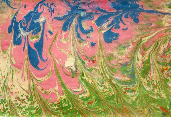 Ebru pembe yeşil mavi