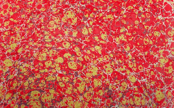 Kırmızı Sarı benekli ebru — Stok fotoğraf