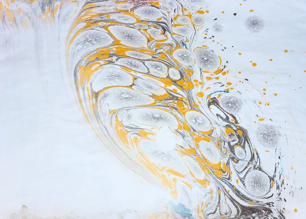 Ebru kağıt dalgalar sarı siyah — Stok fotoğraf