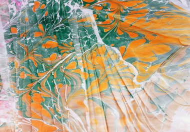 Yeşil portakal desen Ebru 