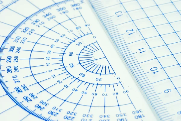 Geometry Ruler Close View — Stock Photo, Image