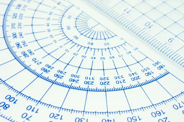 Geometri Linjal Med Nära Håll Visa — Stockfoto