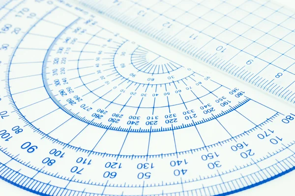 Geometri Linjal Med Nära Håll Visa — Stockfoto