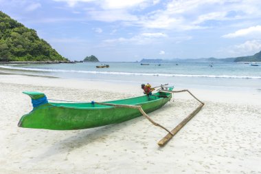 Lombok, Endonezya, geleneksel ahşap tekne