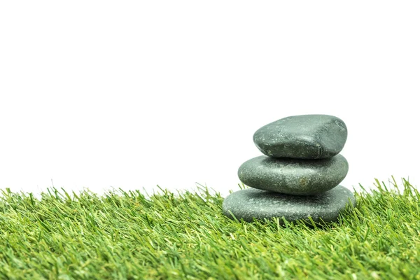 Stone with green grass — Stock Photo, Image