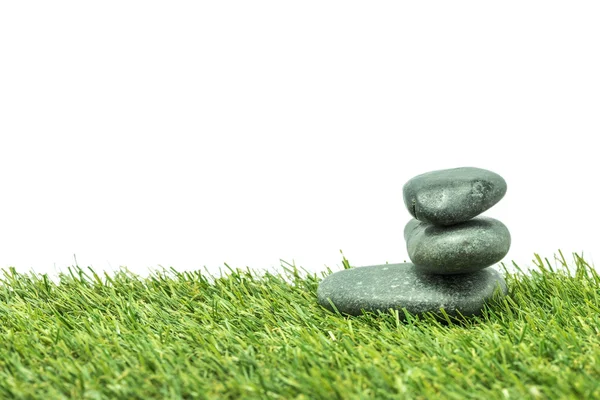 Stone with green grass — Stock Photo, Image