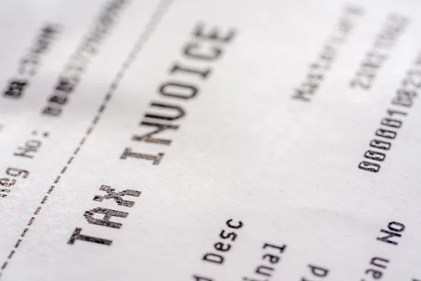 マクロ ビューを使用した税請求書の領収書 — ストック写真