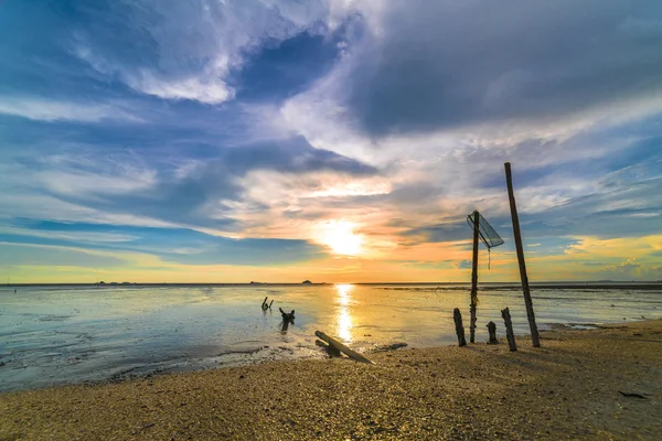 Rivage Avec Fond Coucher Soleil — Photo