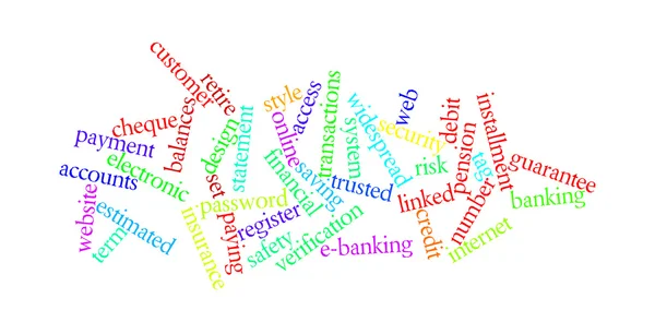 Modo bancario en idioma de la palabra —  Fotos de Stock