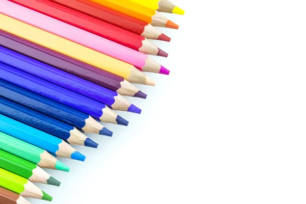 Bunte Bleistiftfarbe Mit Weißem Hintergrund — Stockfoto