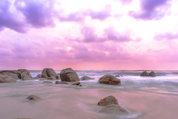 Playa Con Mañana Nublada Ola Agua —  Fotos de Stock