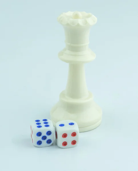 Schach Und Würfel Mit Pädagogischem Konzept — Stockfoto