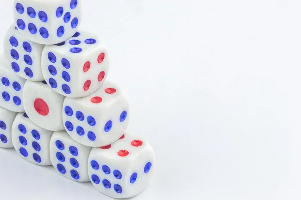 White Dice Stacking Close View — Stock Photo, Image