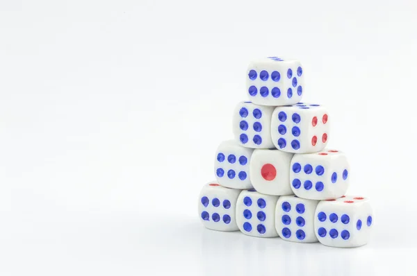 White Dice Stacking Close View — Stock Photo, Image