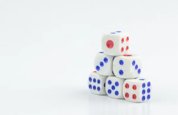 White dice stacking — Stock Photo, Image