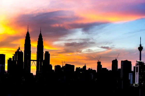 Skyscraper tower with sunrise bckground — Stock Photo, Image