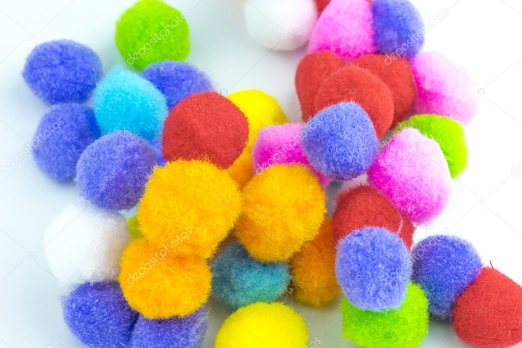 Colorful cotton wool with educational concept