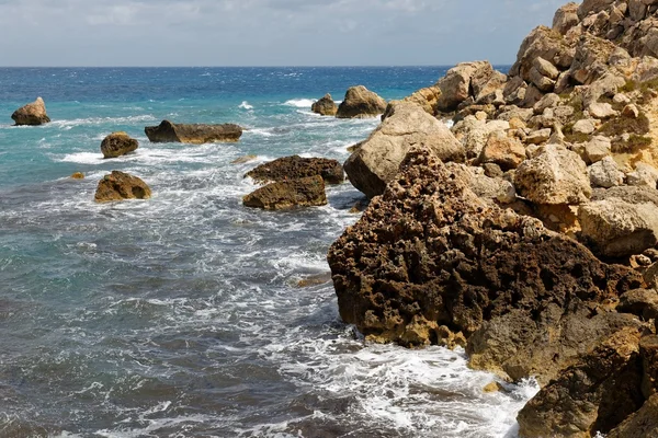 Rocky seashore of Gozo island Royalty Free Stock Images