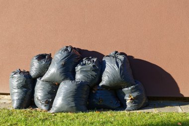 Yaprakları çöp torbası
