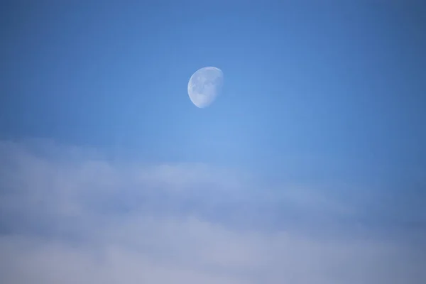 Księżyc Chmury Przeciw Błękitnemu Niebu — Zdjęcie stockowe