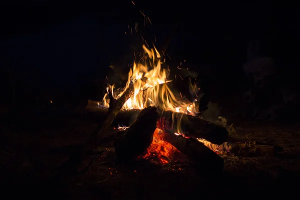 Soft blurred fire flame with sparks — Stock Photo, Image