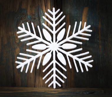 Ahşap doku strafor dan kar taneleri