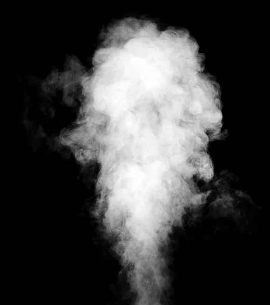 Vapor blanco real sobre fondo negro . — Foto de Stock