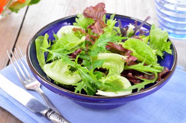 Karışık Yeşil Salata marul yaprakları.