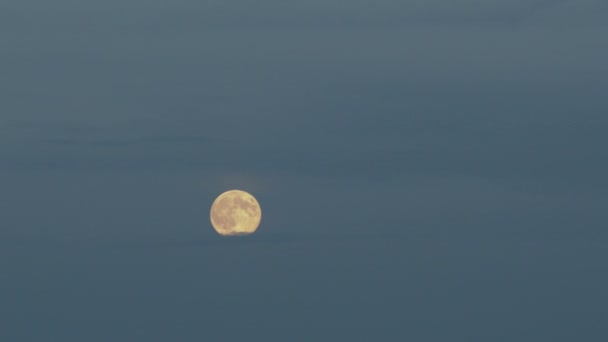 Pleine lune sur le ciel en fin de soirée .