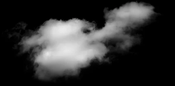 Echte wolk uitzien als stoom op zwarte achtergrond. — Stockfoto