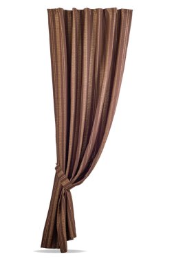 Yakalayışlı güzel bir perde. İzole edilmiş beyaz arkaplan.