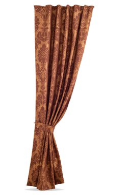 Yakalayışlı güzel bir perde. İzole edilmiş beyaz arkaplan.