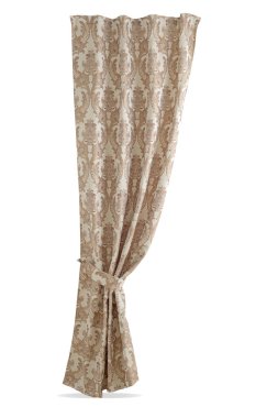 Yakalayışlı güzel bir perde. İzole edilmiş beyaz arkaplan.