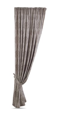 Yakalayışlı güzel bir perde. İzole edilmiş beyaz arkaplan.